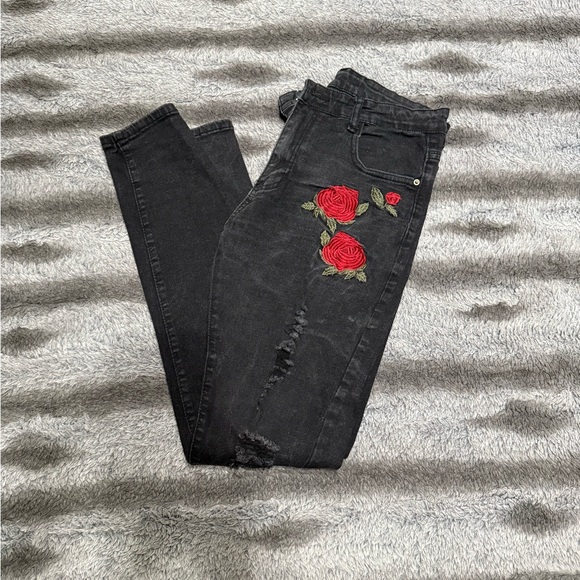 Mens black skinny jeans size 30 pants - Picture 3 of 4